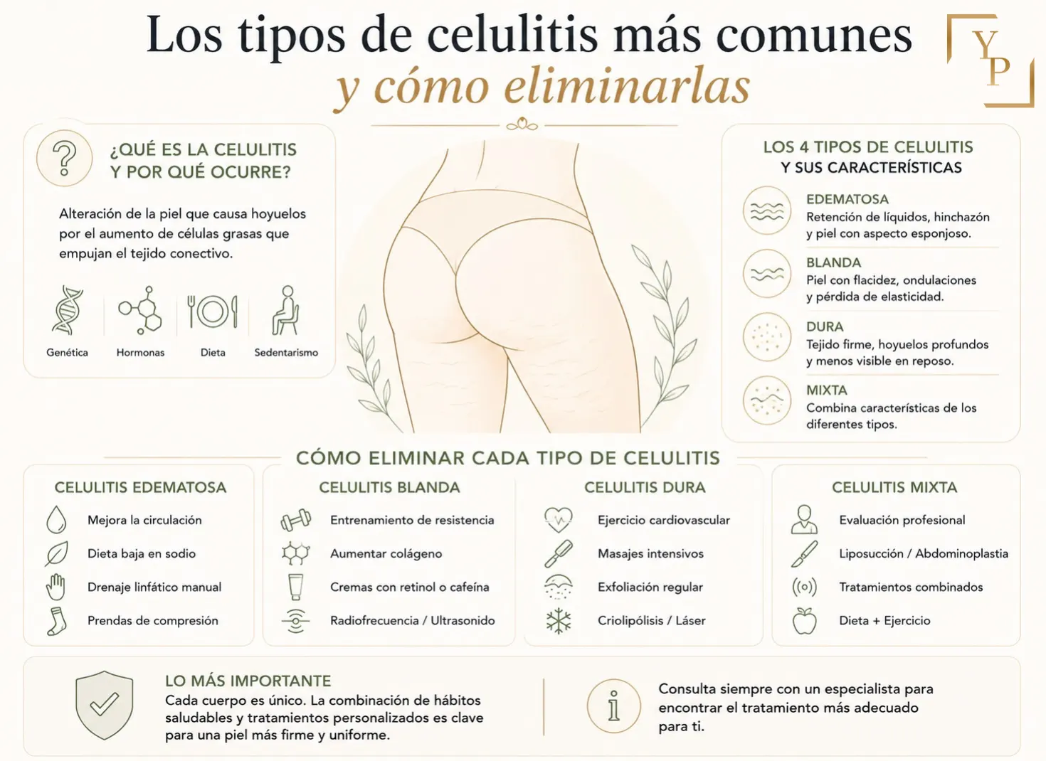 Los tipos de celulitis más comunes y cómo eliminarlas